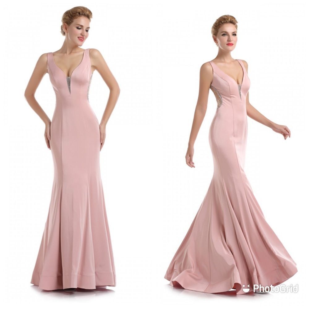 Romance couture jeweled neckline & back dress D1910 gown mermaid dress Sz-8